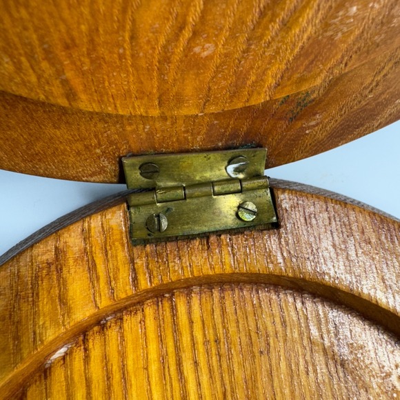 Vintage Wooden Hamburger Press Painted Floral Hinged‎ - Picture 4 of 8